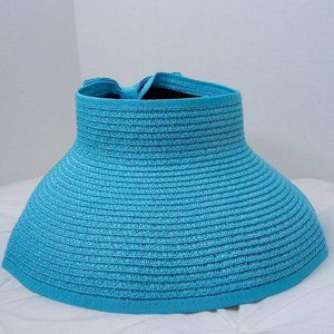 Brim Roll-Up Straw Sun Hat Blue